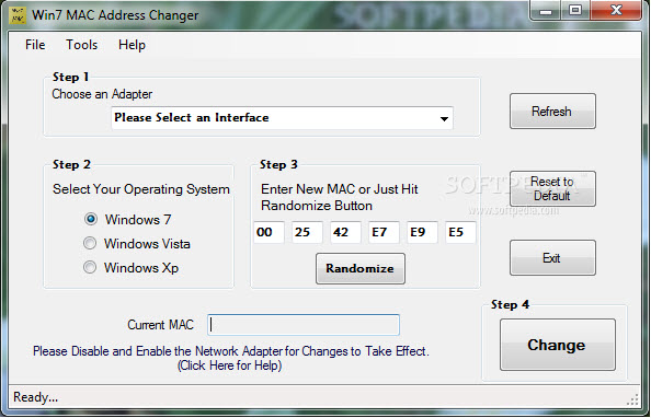 MAC地址转换(Win7 MAC Address Changer)