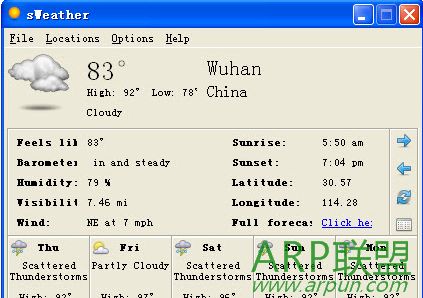 天气预报托盘(sWeather)