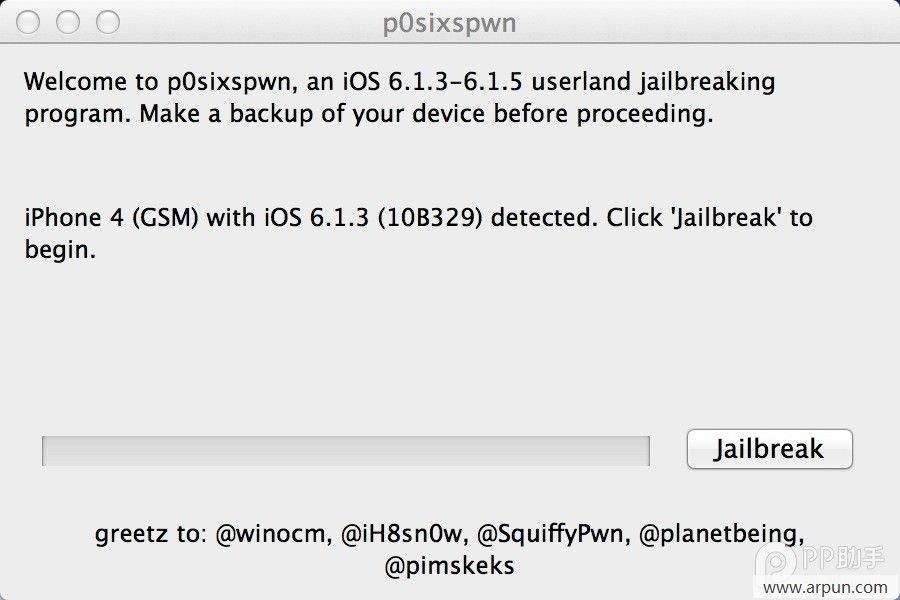 ios6.1.3/ios6.1.4Խ(p0sixspwn) 1.0.6 mac