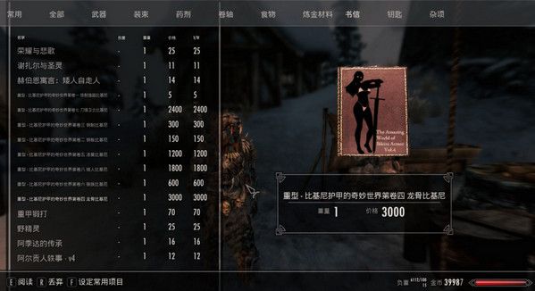 上古卷轴5:天际重制版 比基尼护甲的奇妙世界4.0版本的汉化文件
