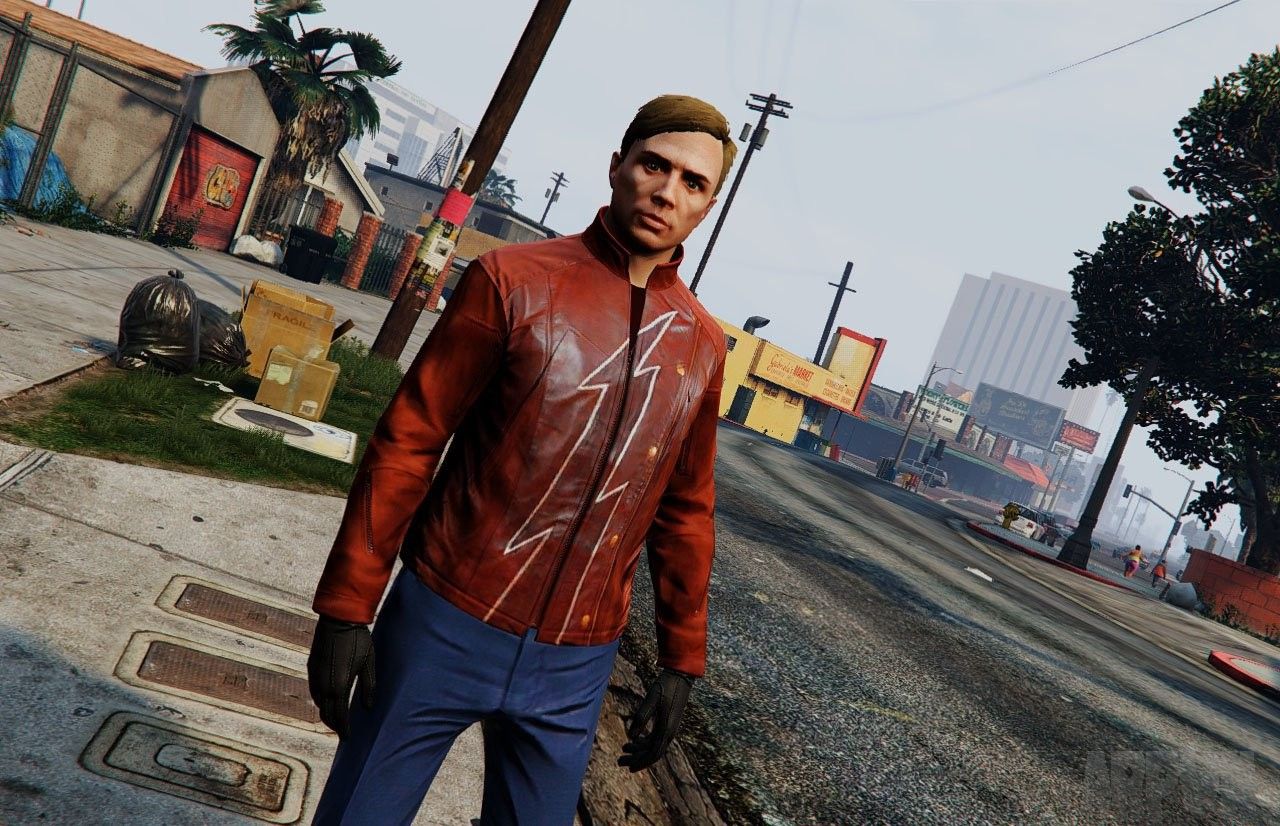 GTA5初代闪电侠Jay Garrick人物夹克MOD