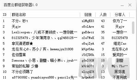 百度云群组获取器
