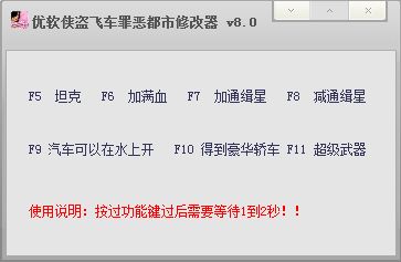 优软侠盗飞车罪恶都市修改器