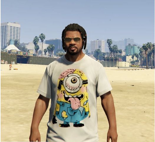 GTA5僵尸版小黄人图案T恤MOD