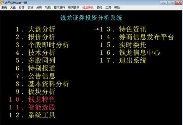 太平洋证券钱龙金典合一版