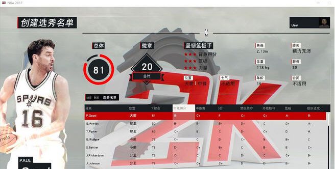 NBA2K17王朝2001年选秀名单