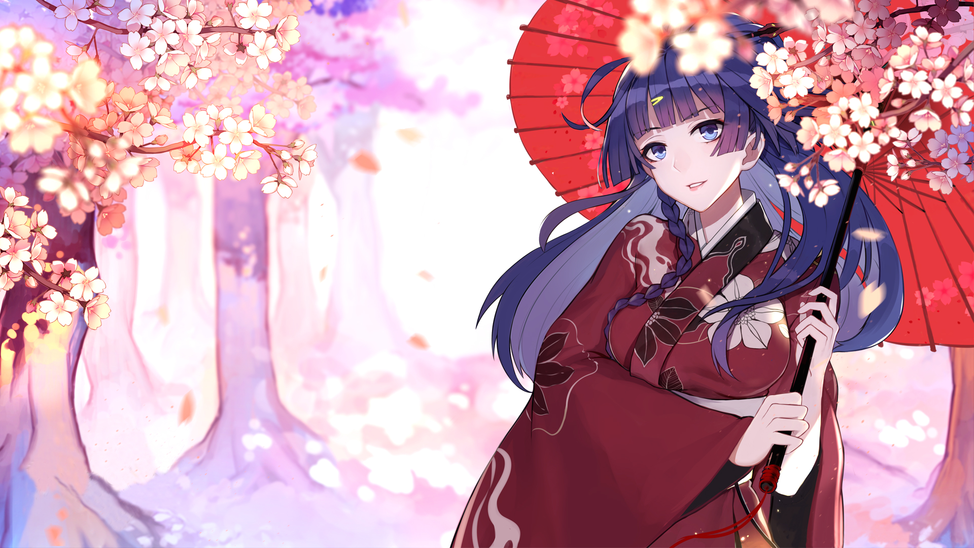 Wallpaper Engine雷电芽衣和服樱花特效壁纸 超清版