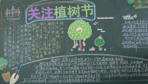 2017植树节创意黑板报图片 高清版