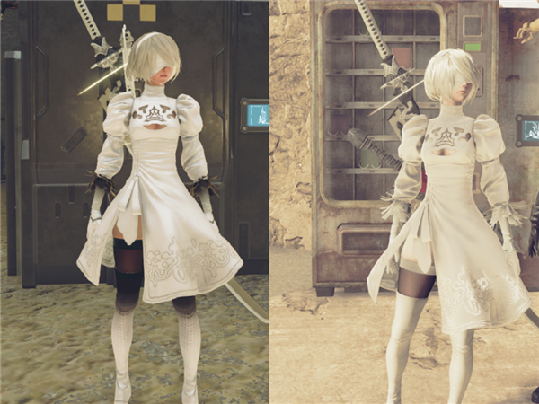 尼尔机械纪元2B白色裙子MOD