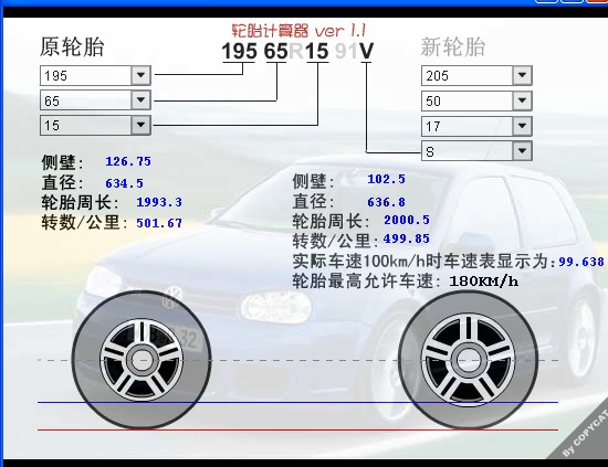轮胎计算器