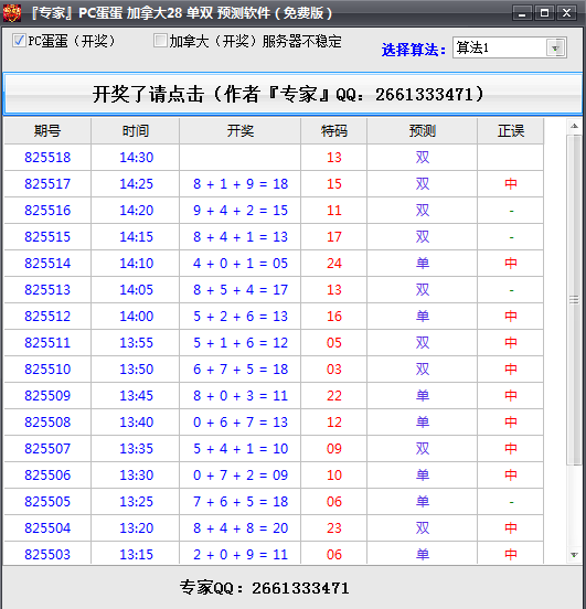 『专家』单双版,PC蛋蛋28,加拿大 预测软件(免费福利)