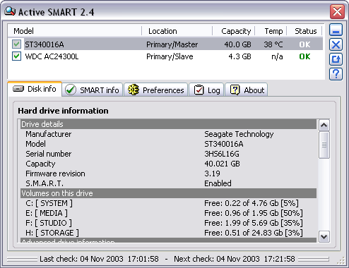 Active SMART(硬盘状态检测工具)