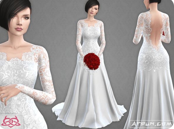 模拟人生4Urbanos10号长摆婚纱MOD