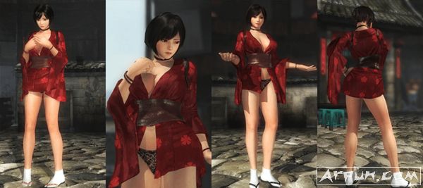 死或生5:最后一战 虎妈Kurenai红色开叉性感短忍服MOD