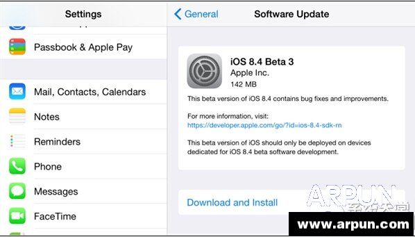iOS 8.4 beta 3��ʽ����iOS 8.4 beta 3��ʽ���� arpun.com