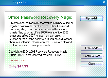 Office Password Recovery Magic|找回忘记的office文档密码的工具
