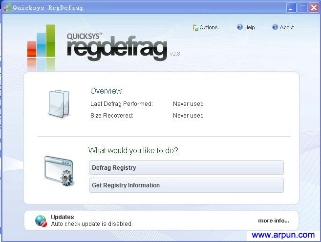 עƬQuicksys RegDefrag 2.80