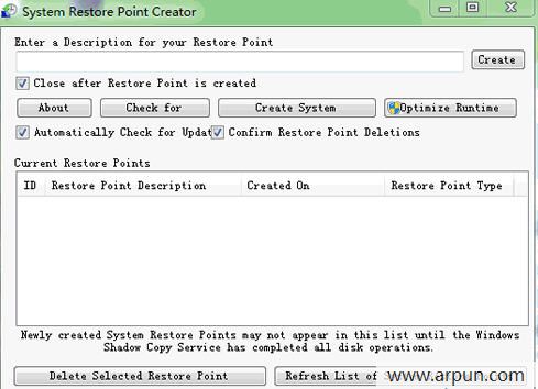 ԭ㴴(Restore Point Creator)