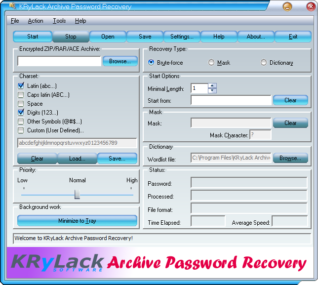 KRyLack Archive Password Recovery