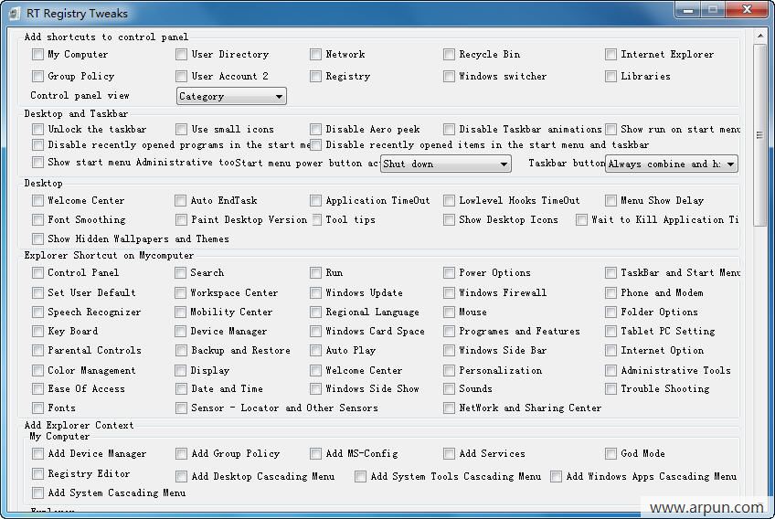 Win7ע RT Registry Tweaker