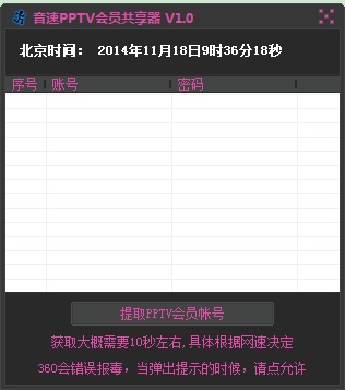 音速PPTV会员共享器