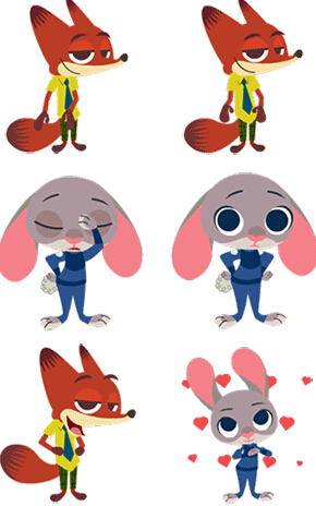 疯狂动物城q版动态qq表情包绿色免费版