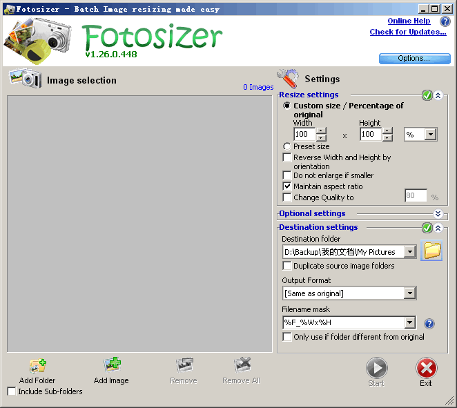 Fotosizer批量改变图片大小