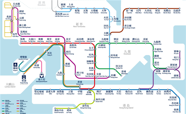 2017年香港地铁线路图(香港地铁高清线路图) 高清版